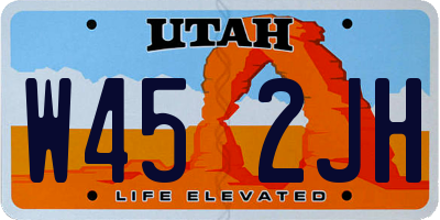 UT license plate W452JH