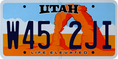 UT license plate W452JI