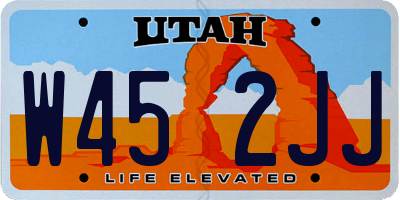 UT license plate W452JJ