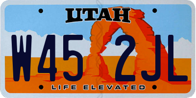 UT license plate W452JL