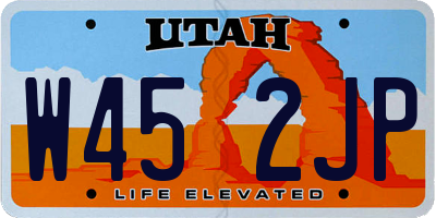 UT license plate W452JP