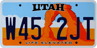 UT license plate W452JT