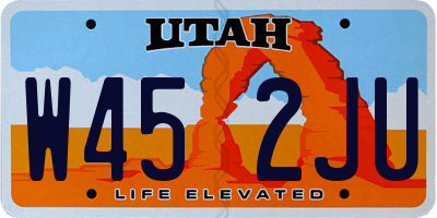 UT license plate W452JU
