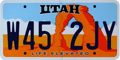 UT license plate W452JY