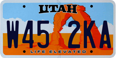 UT license plate W452KA