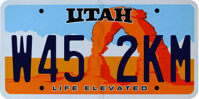 UT license plate W452KM