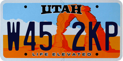 UT license plate W452KP