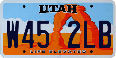 UT license plate W452LB