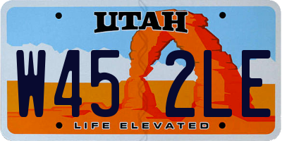 UT license plate W452LE
