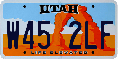 UT license plate W452LF