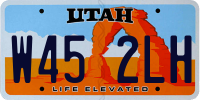 UT license plate W452LH