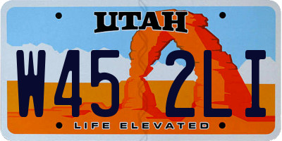 UT license plate W452LI