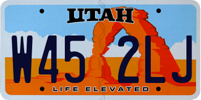 UT license plate W452LJ