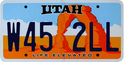UT license plate W452LL