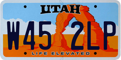 UT license plate W452LP