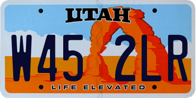 UT license plate W452LR