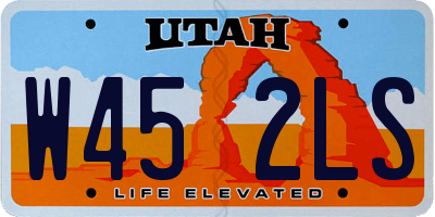 UT license plate W452LS