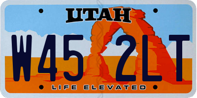UT license plate W452LT
