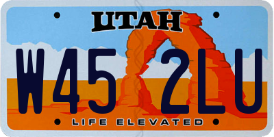 UT license plate W452LU