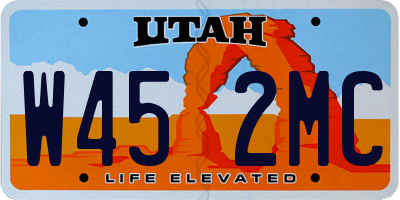 UT license plate W452MC