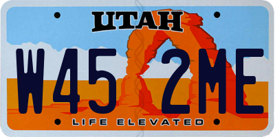 UT license plate W452ME