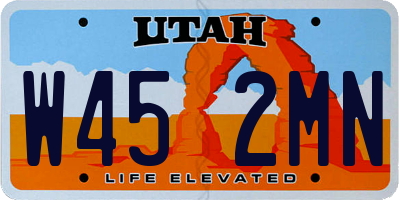 UT license plate W452MN