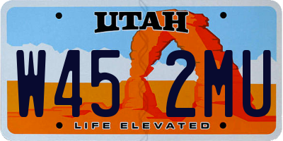 UT license plate W452MU