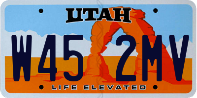 UT license plate W452MV