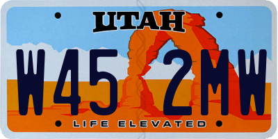 UT license plate W452MW