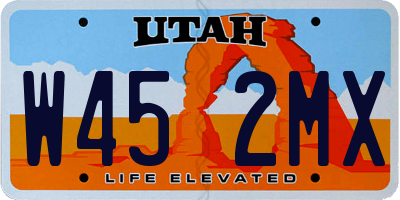 UT license plate W452MX