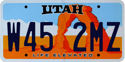 UT license plate W452MZ