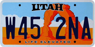 UT license plate W452NA
