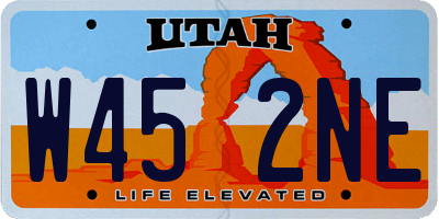UT license plate W452NE