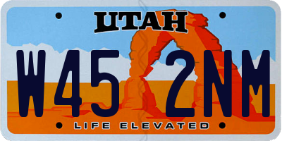 UT license plate W452NM