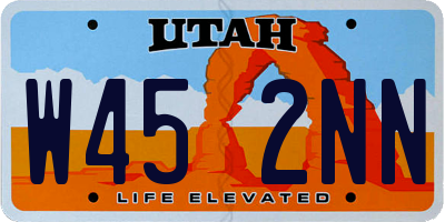 UT license plate W452NN