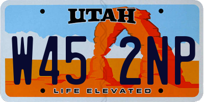 UT license plate W452NP
