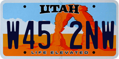 UT license plate W452NW