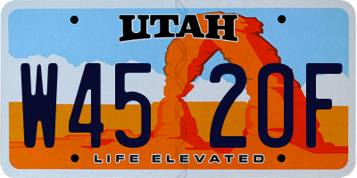 UT license plate W452OF