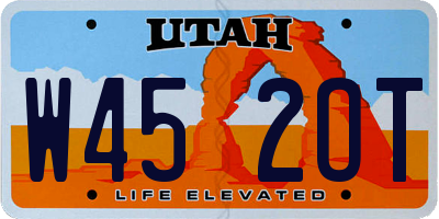 UT license plate W452OT
