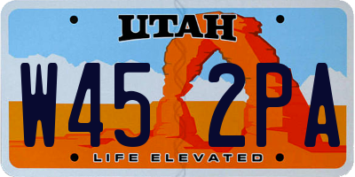 UT license plate W452PA