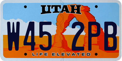 UT license plate W452PB