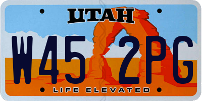 UT license plate W452PG