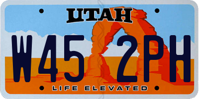 UT license plate W452PH