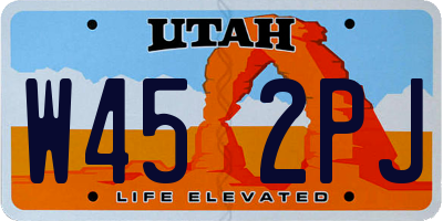 UT license plate W452PJ