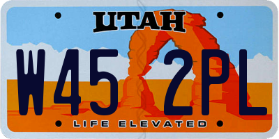 UT license plate W452PL