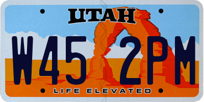 UT license plate W452PM