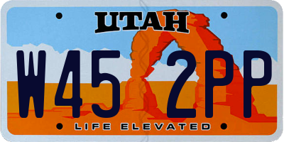 UT license plate W452PP