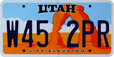 UT license plate W452PR