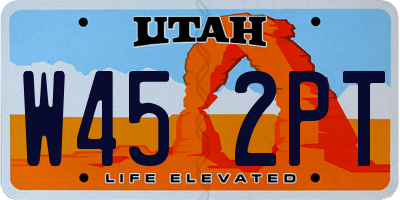 UT license plate W452PT