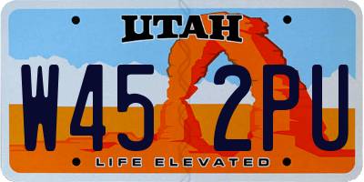 UT license plate W452PU